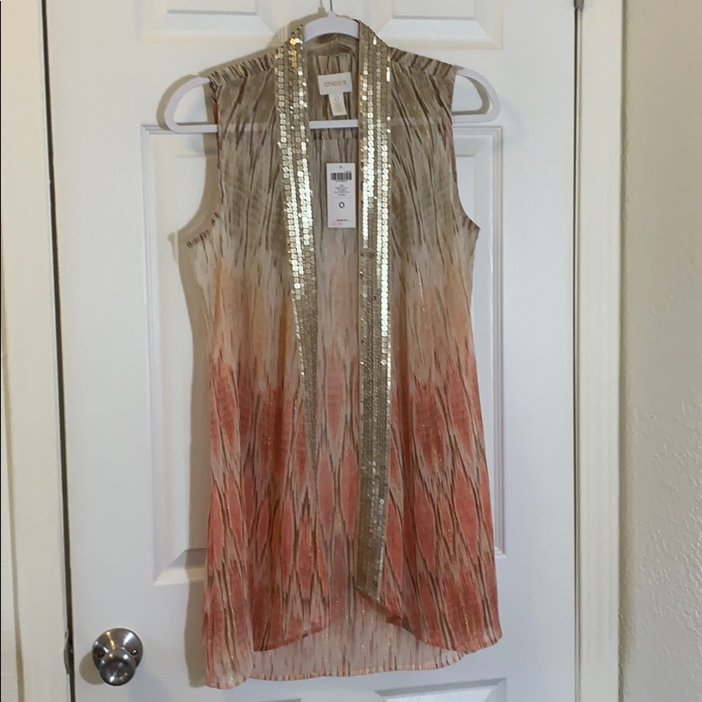 Chico’s Sleeveless Sheer Vest